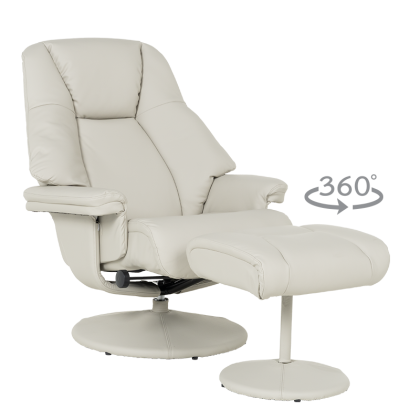 Кресло с табуретка ANA - светлосиво