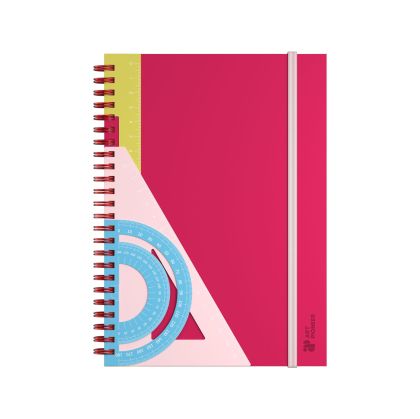 Art Pioneer Тетрадка, A5, широки редове, със спирала, 80 листа, червена