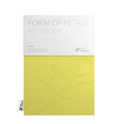 Art Pioneer Тетрадка Floral Exposed Spine, A5, твърда корица, 96 листа, жълта