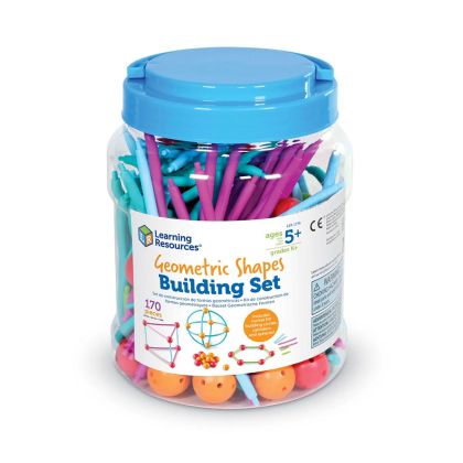 Learning Resources Комплект за изграждане на геометрични фигури, 170 части