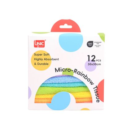 Кърпа Unic Rainbow, микрофибърна, универсална, 30 x 30 cm, 12 броя