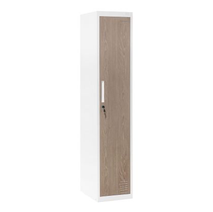 Гардероб RFG, единичен, метален, 380 х 450 х 1850 mm, кехлибарен дъб и бяло