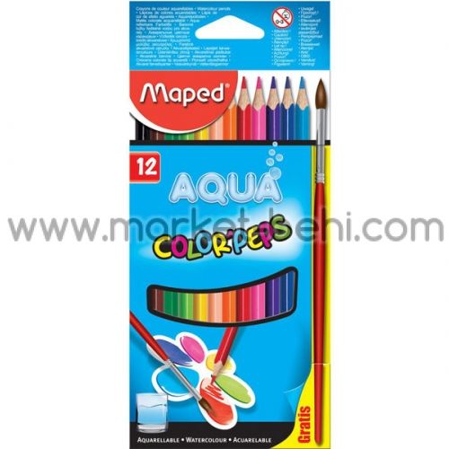 Цветни моливи Maped 12 цв.Акварел+четка