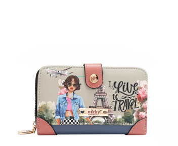 Портфейл Nikky, 15x10x3.8 cm, Live to travel