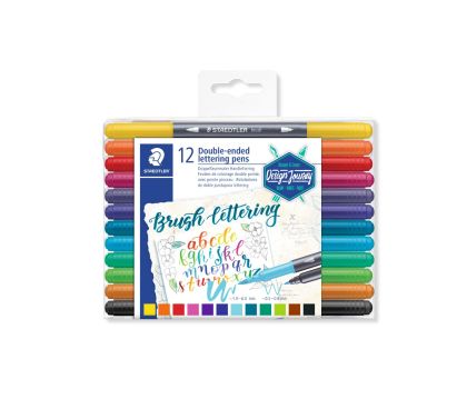 Маркери за ръкописно писане Staedtler DJ, двувърхи, 12 цвята