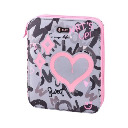 Несесер Statovac Double Grande, с два ципа, пълен, розов