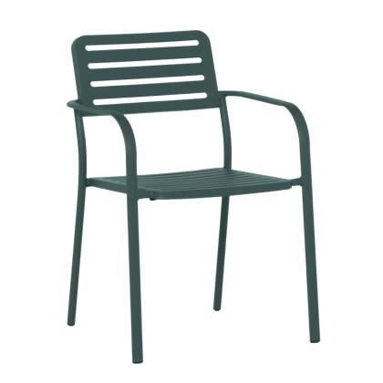 Метален градински стол WASE - тъмнозелен