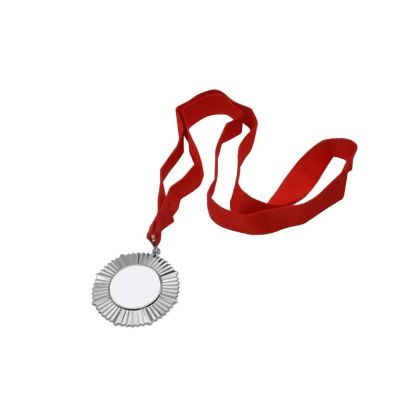 BESTSUB Медал, за сублимация, с лента, диаметър 60 mm, сребърен