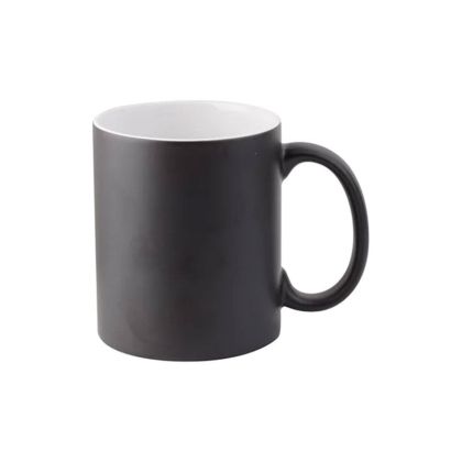 BESTSUB Магическа чаша, керамична, с дръжка, 330 ml, черен мат