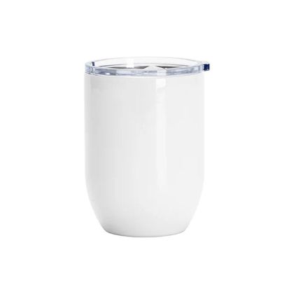 BESTSUB Чаша за вино, с капак, неръждаема стомана, 450 ml, бяла