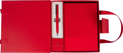 Комплект бележник А5 с х-ка Wellington Oxford, червен