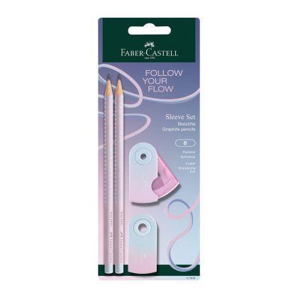 Faber-Castell Моливи Grip 2001, B, с острилка, Blushing sky, 2 броя