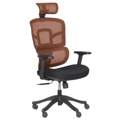 Ергономичен стол Carmen 7582 - оранжев-черен