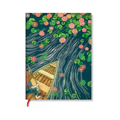 Paperblanks Тефтер Lotus River, Midi, широки редове, мека корица, 88 листа