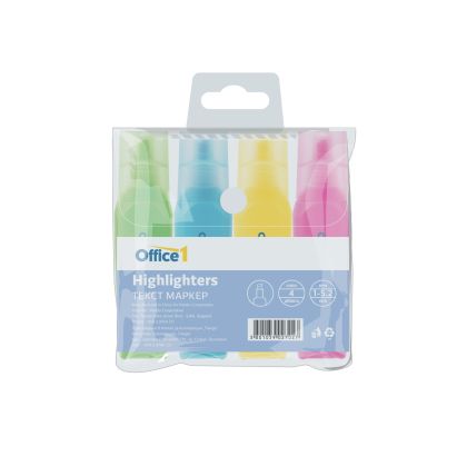 Office 1 Текст маркер HY13A, 4 цвята