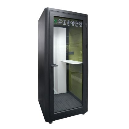 Шумоизолираща акустична кабина Flek, 960 х 1000 х 2300 mm, антрацит и зелено, сглобена мостра