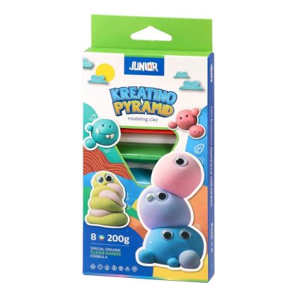 Пластилин Junior Kreatino Pyramid, 200 g, 8 цвята