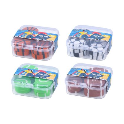 Гуми за молив Sazio Pixi Box, спортни топки, в кутийка, асорти, 1 брой