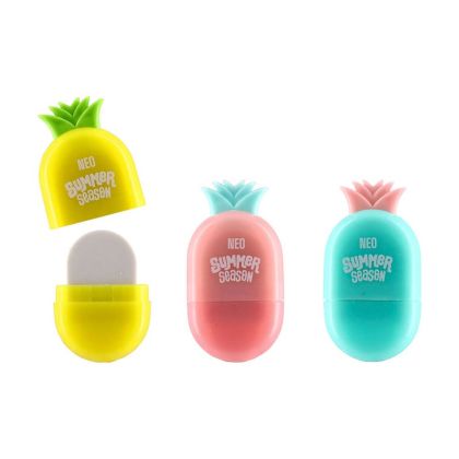 Гума за молив Sazio Loly, ананас, с капачка, асорти, 1 брой