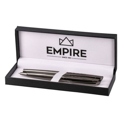 Комплект химикалка и писалка Empire Belcanto, тъмносив металик