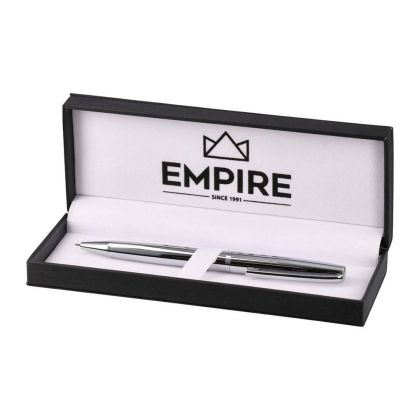 Химикалка Empire Atomik, метална, 1.0 mm, в кутия, сребриста