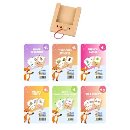 Стартов комплект Puncho - 6 комплекта образователни карти, с включена кутия, над 4 години