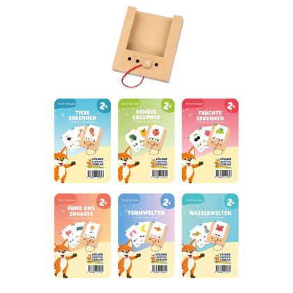 Стартов комплект Puncho - 6 комплекта образователни карти, с включена кутия, над 2 години