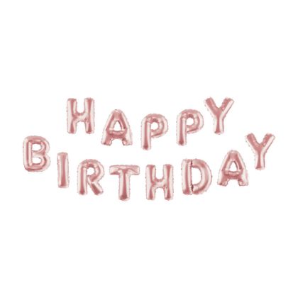 Балони Festa, Happy Birthday, розово злато