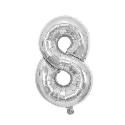 Балон Festa, цифра 8, 81 cm, сребрист