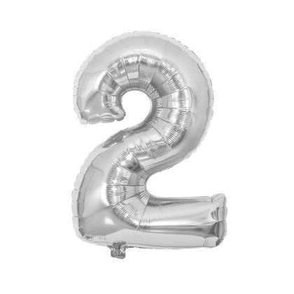 Балон Festa, цифра 2, 81 cm, сребрист