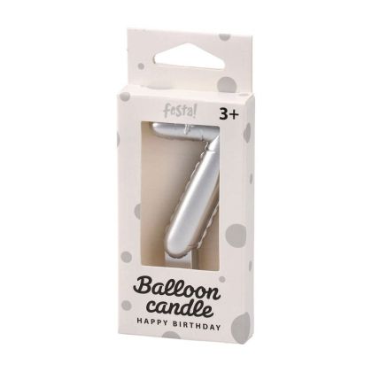 Свещ за торта Festa, цифра 7, сребриста