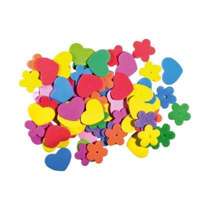 Сърца и цветя за декорация Junior, от пяна, 120 броя