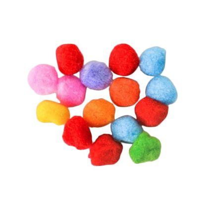 Помпони за декорация Junior, 30 mm, цветни, 15 броя