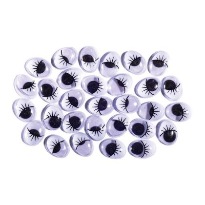 Очички Junior, мърдащи, овална форма и мигли, 12 х 16 mm, 30 броя