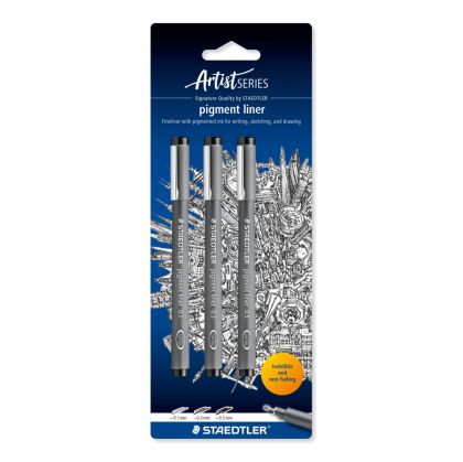 Комплект тънкописци Staedtler Pigment Liner 308, 3 броя