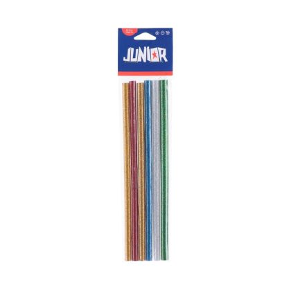 Силиконови пръчки Junior Heli Stick, ?7 mm, брокат, 6 броя