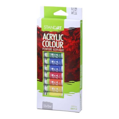 Акрилни бои Standart Acrylic, в тубички по 12 ml, 10 цвята