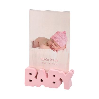 Рамка за снимка Takk Woody, Baby, 10 х 15 cm, розова