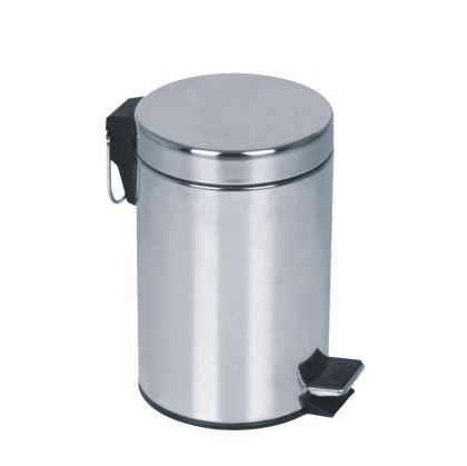 Кош за отпадъци, с педал, метален, 25.2 х 25.2 х 39.3 cm, 12 L, инокс