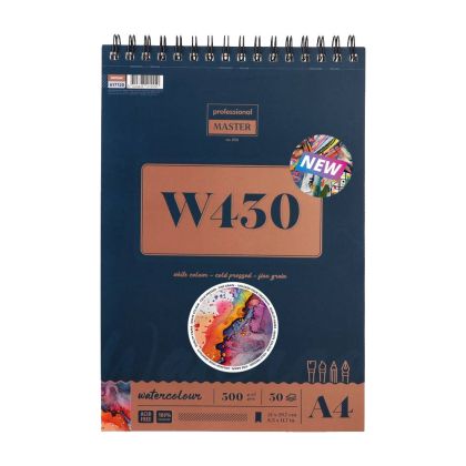 Пад за рисуване Standart W330, със спирала, А4, 300 g/m2, 30 листа