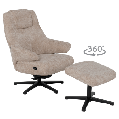 Електрическо масажно кресло с табуретка SINES - крем