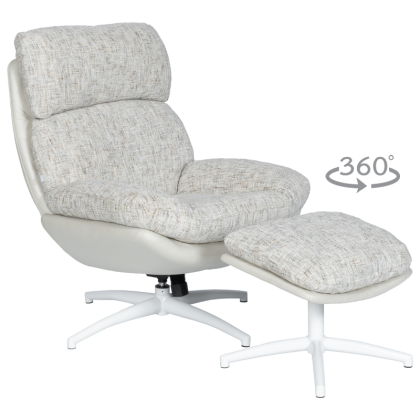 Кресло с табуретка VALONGO - крем