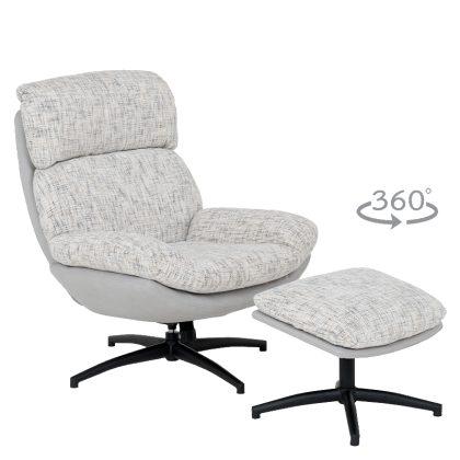 Кресло с табуретка ELVAS - крем