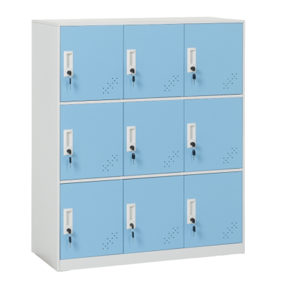 Метален шкаф Carmen CR-1298 J - бял / син