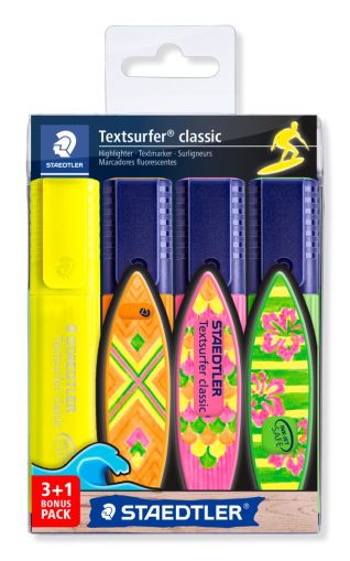 Комплект текстмаркери Staedtler 364, 3+1 цвята