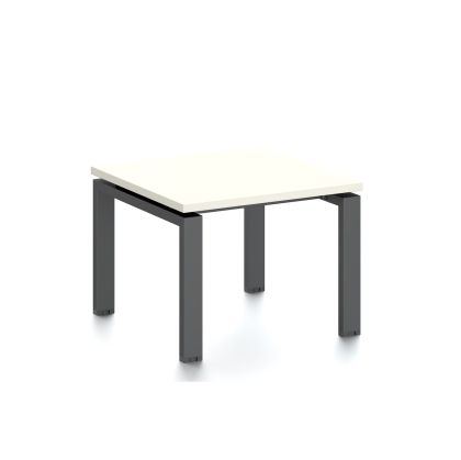 Ниска маса RFG Monaco, 600 x 600 x 450 mm, ПДЧ 25 mm, бял плот, черни метални крака