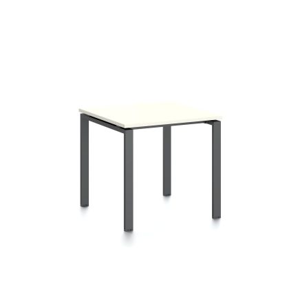 Заседателна маса RFG Monaco, 800 x 800 x 750 mm, ПДЧ 25 mm, бял плот, черни метални крака