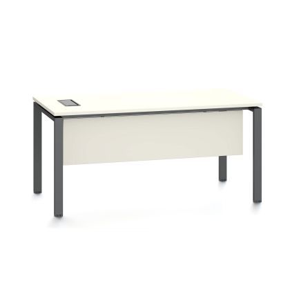 Бюро RFG Monaco, 1400 x 700 x 750 mm, ПДЧ 25 mm, с отвор за кабели, бял плот, черни метални крака