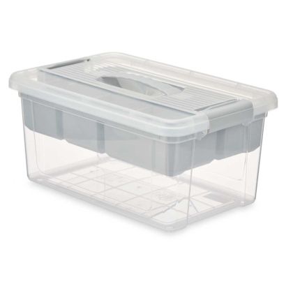 Кутия с капак и органайзер Kipit, 9 L, сив