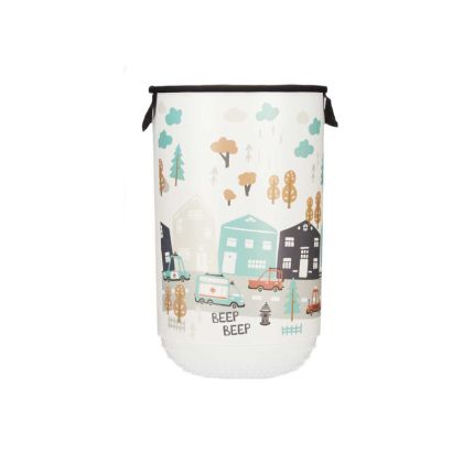 Кош за пране Kipit, пластмасов, с капак, 40 L, светъл